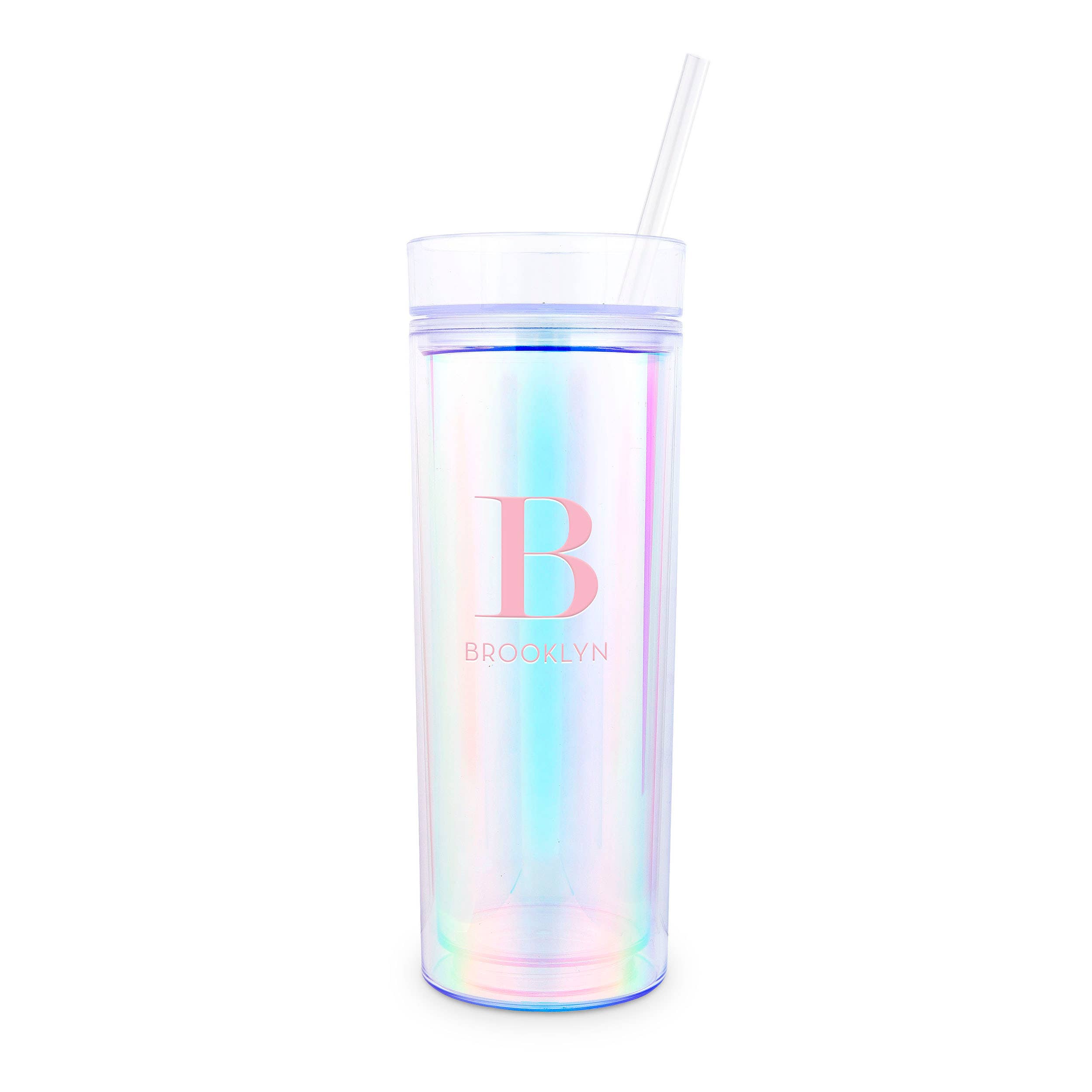 Weddingstar Inc. – wholesale Insulated mug/tumbler – 17 oz. Insulated Plastic Drink Tumbler-Modern Serif Monogram0