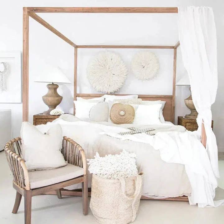 LOOMLAN - Wholesale Bed - Teak Wood Canopy Poster Bed King or Queen