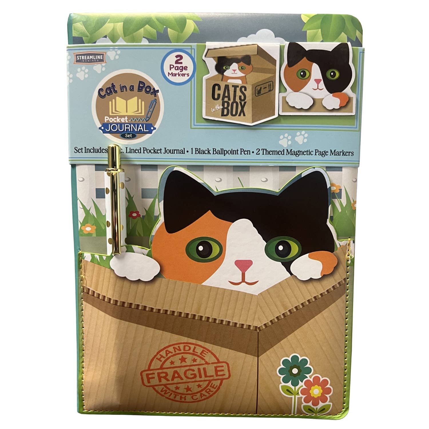 Streamline - Wholesale Journal/Diary - Cat In A Box Pocket Journal w/ Pen2