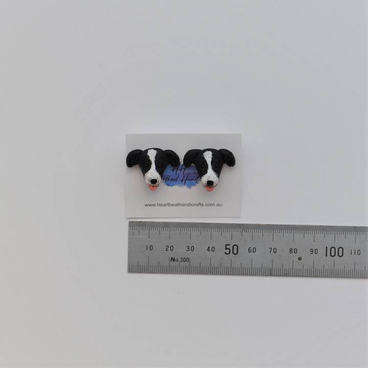 Pawfect Love – Großhandel Ohrstecker – Border Collie Ohrringe — handgefertigte Ohrstecker aus Fimo
