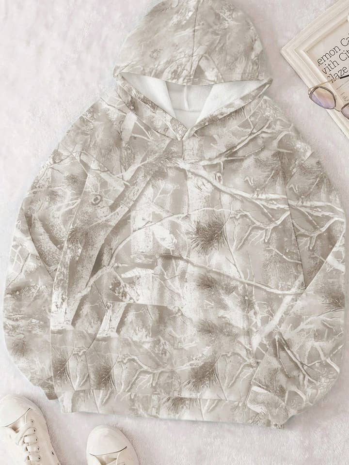 FASHION BLVD - Wholesale Hoodie - Women's - FB Camo Kangaroo Pocket Drop Shoulder Hoodie6