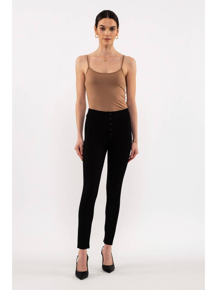 BLACK BUTTON DETAIL JEGGINGS for wholesale on Faire3