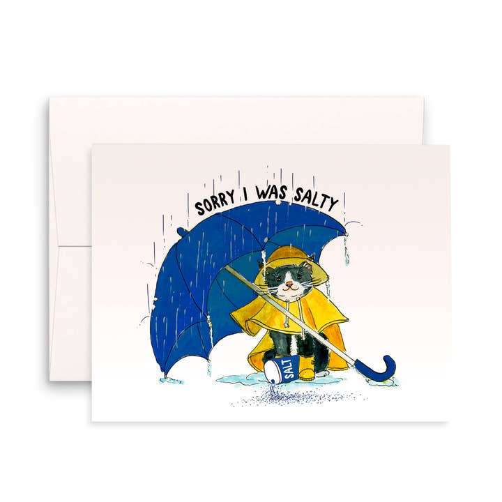 Liyana Studio - Wholesale Sympathy Card - Salty Cat Sorry Apology - Sympathy Card