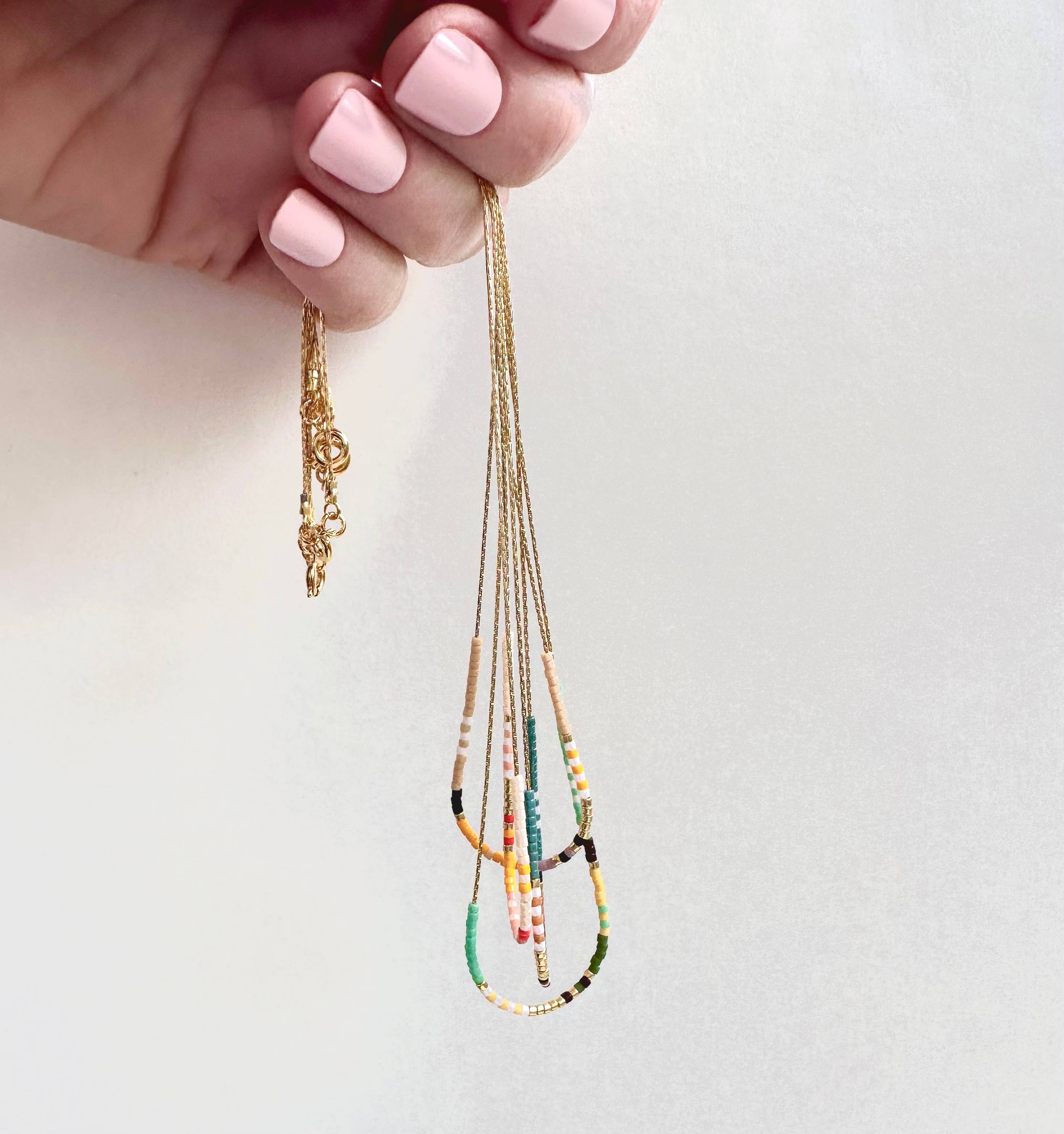 Ocean Breakup - Wholesale Beaded/Pearl Necklace - Thin Beaded Necklace - Color Mix Collection1