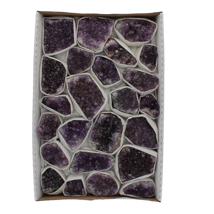 Amethyst Cluster Flat Pack for wholesale by Gemstone USA