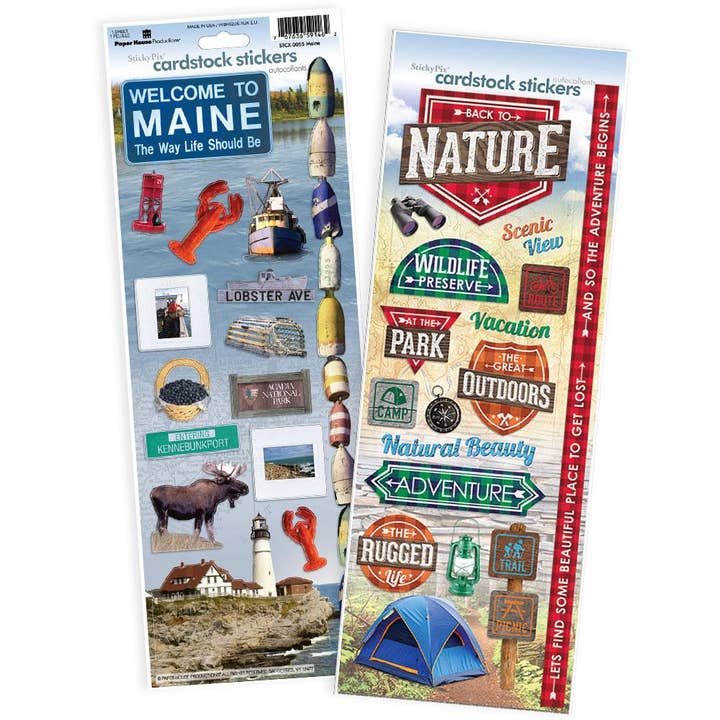 Paper House Productions - Wholesale Sticker - Maine Cardstock Sticker 2pk