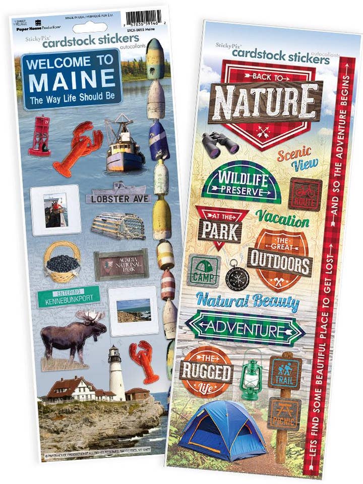 Maine Cardstock Sticker 2pk for wholesale by Paper House Productions