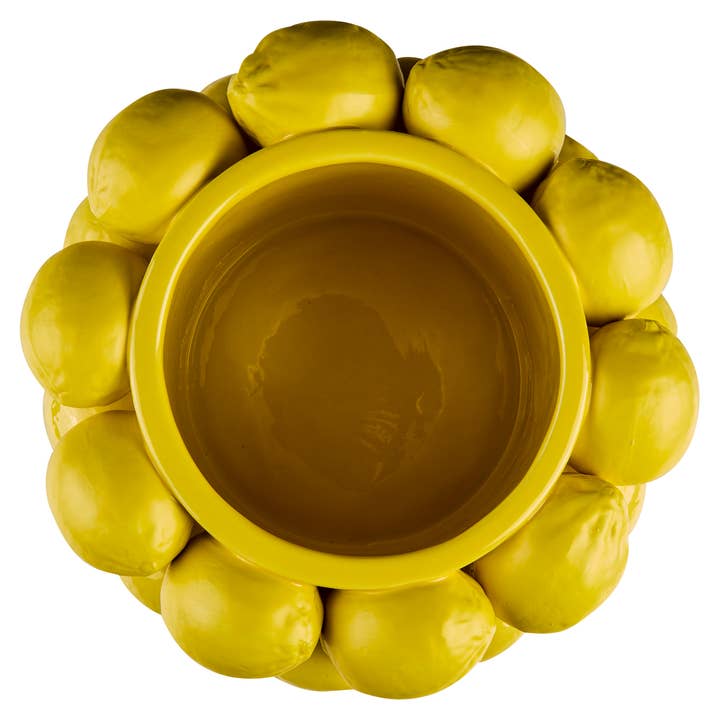 YELLOW Amalfi - Medium Lemon Ceramic Vase for wholesale on Faire