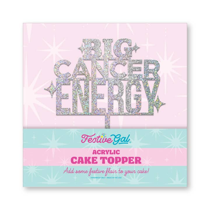 Décoration de gâteau en acrylique Big Cancer Energy Zodiac Sign pour la vente par Festive Gal