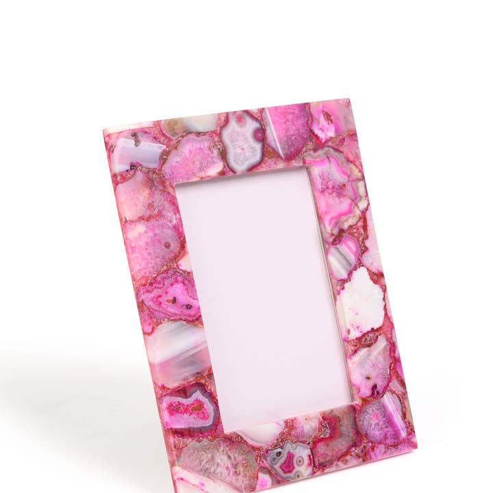 Cadre photo en agate rose 5 x 7 pouces pour la vente par Serein Wellness