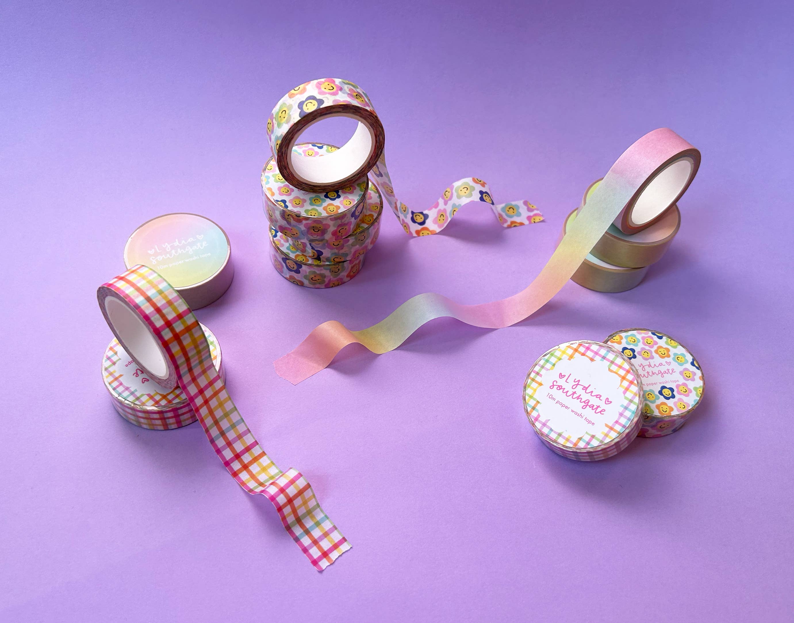 Lydia Southgate - Wholesale Washi Tape - Smiley Flowers Washi Tape1