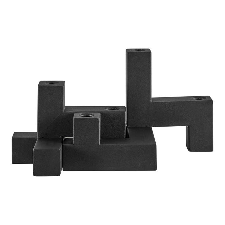 Danya B - Wholesale Candle Holder - Black Metal Stacking Candelabra Taper Candle Holder Set
