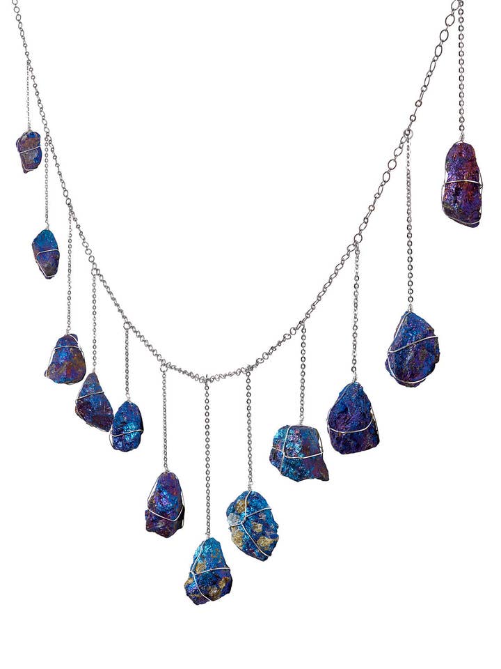 Ghirlanda di Cristalli Curativi in Argento e Calcopirite per la vendita all'ingrosso da parte di Ariana Ost