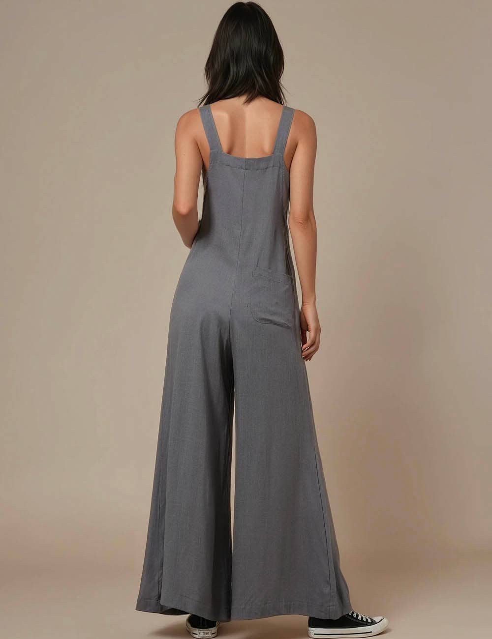 Sweetkama - Wholesale Overalls - Women's - Solid Color Botton Strape Overalls Daily Jumpsuit SKJ235726