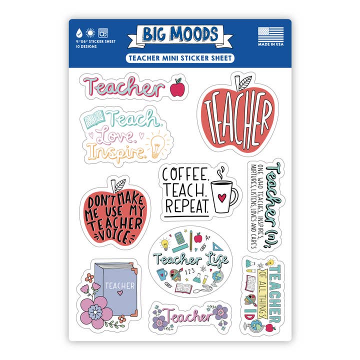 Big Moods - Wholesale Sticker - Teacher Mini Sticker Sheet