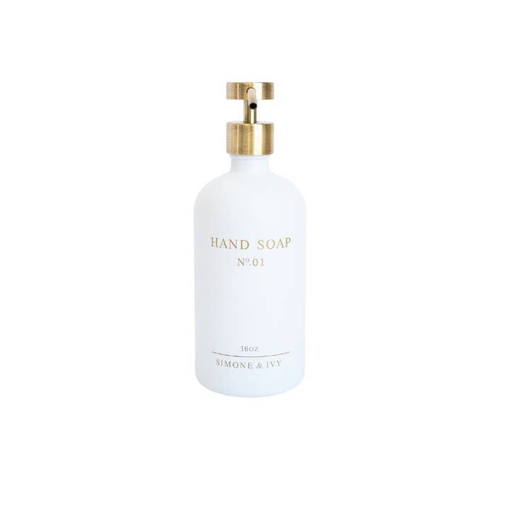 Distributeur de savon pour les mains - blanc pour la vente par Simone & Ivy