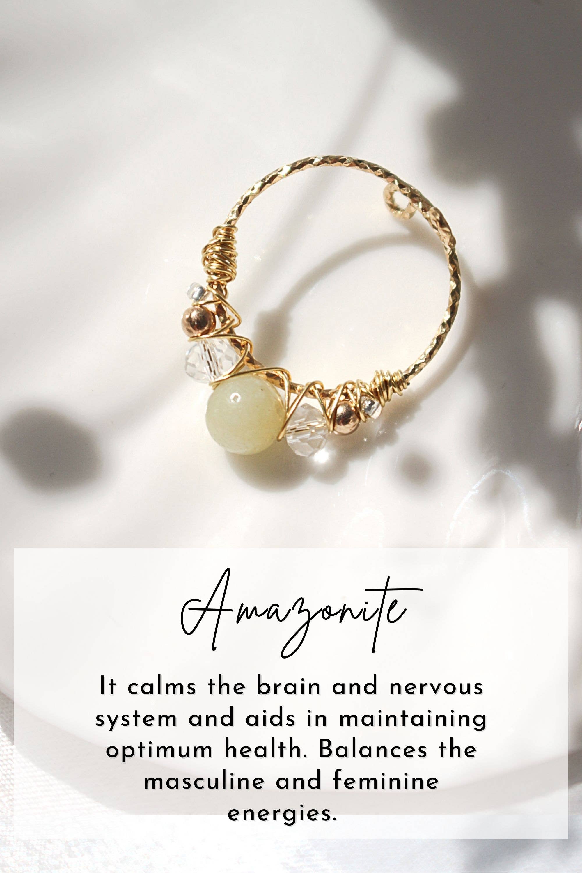 Divine Dulcet – wholesale Single stone/solitaire ring – "Marquise" | 18K Natural Crystals Hand Wired Adjustable Ring11