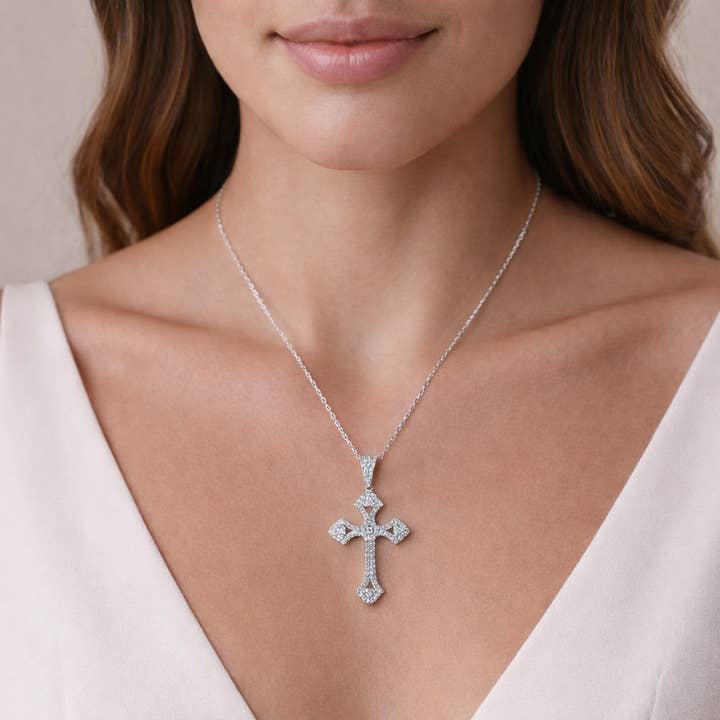 Vow of Light Cross Large Diamond Necklace for wholesale by Karen Cole Timeless Treasures