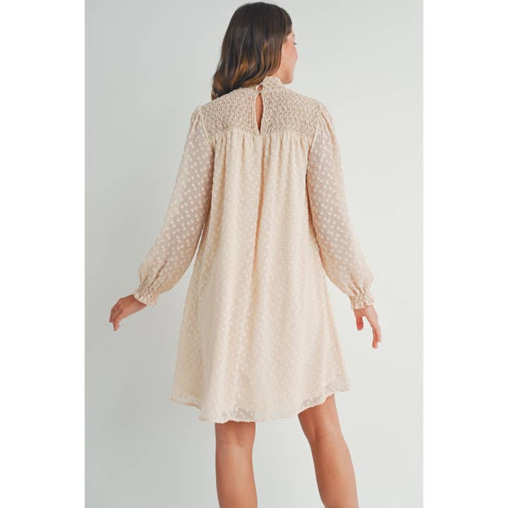 Hello Miz - Wholesale Dress - Maternity - Smocked Long Sleeve Mock Neck Maternity Dress3