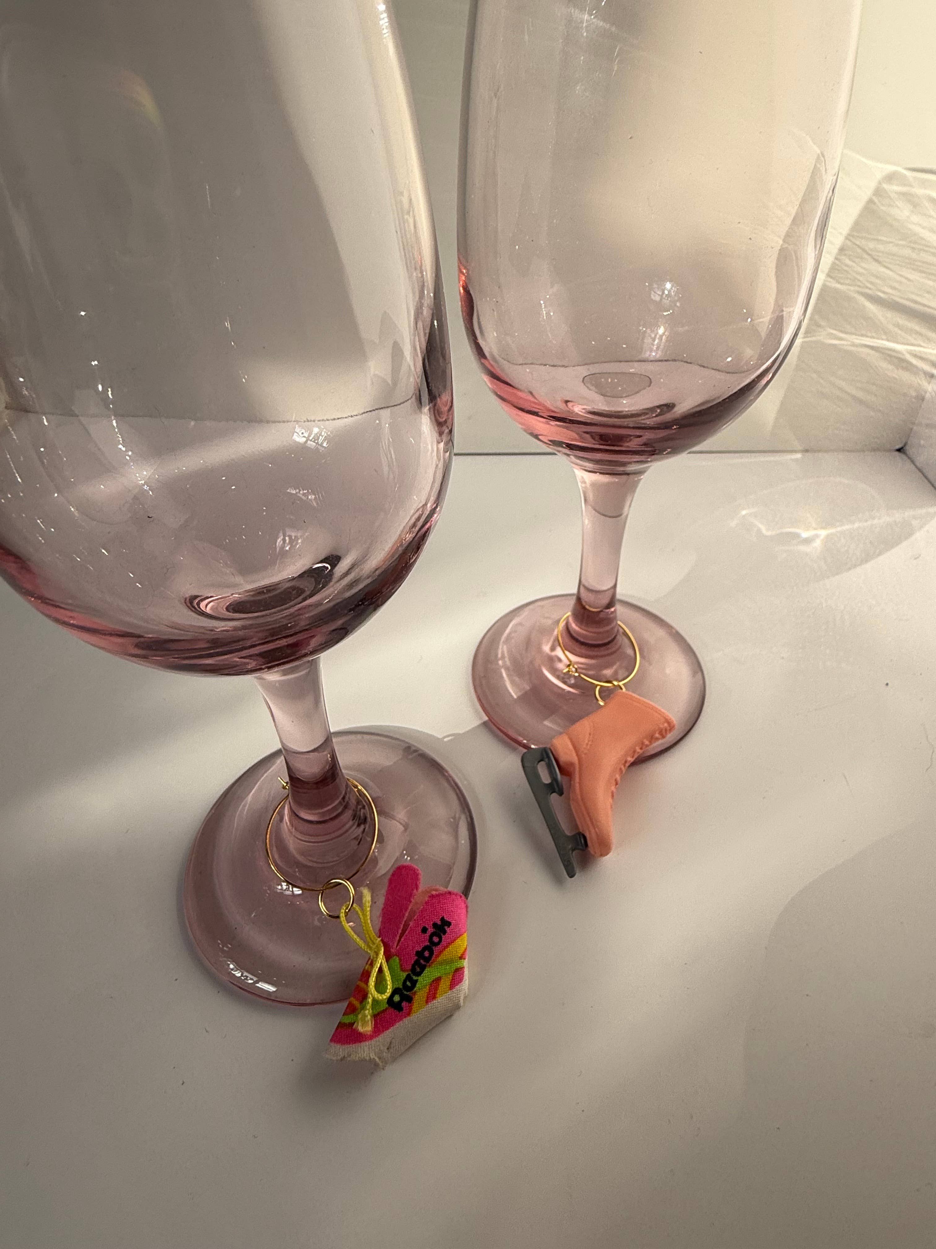 The Mustache Cat Made - Wholesale Wine/Cocktail Glass Markers - Vintage Barbie Doll Shoe Drink Markers/Wine Glass Charms 6