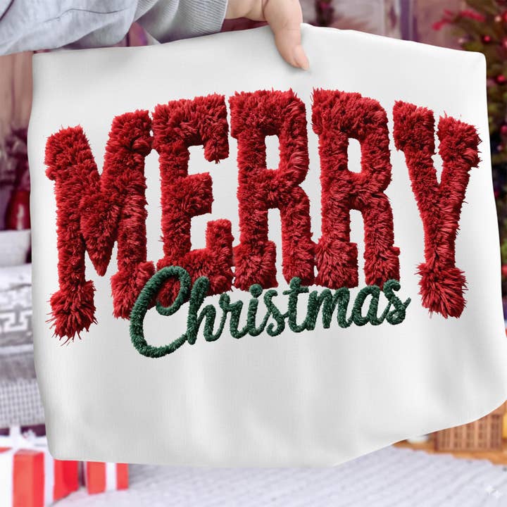 Glaime - Vente T-shirt à imprimés – femme - Comfort Colors Joyeux Noël T-shirt, Fil de Latch Hook Noël9