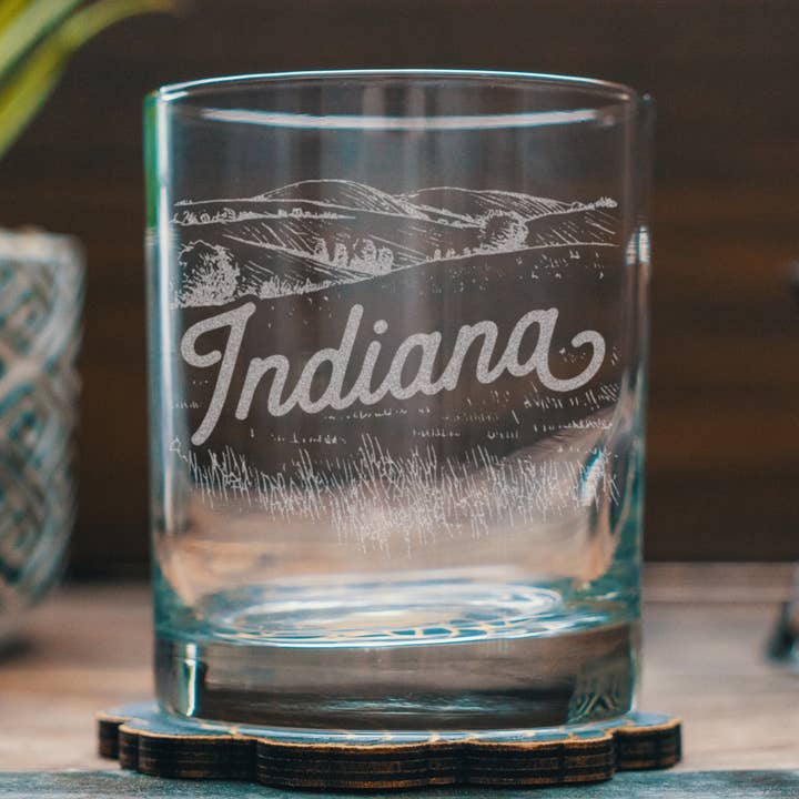 Benoit's Design Co. - Wholesale Cocktail/Liquor Glass - Indiana State Drinking Glasses4