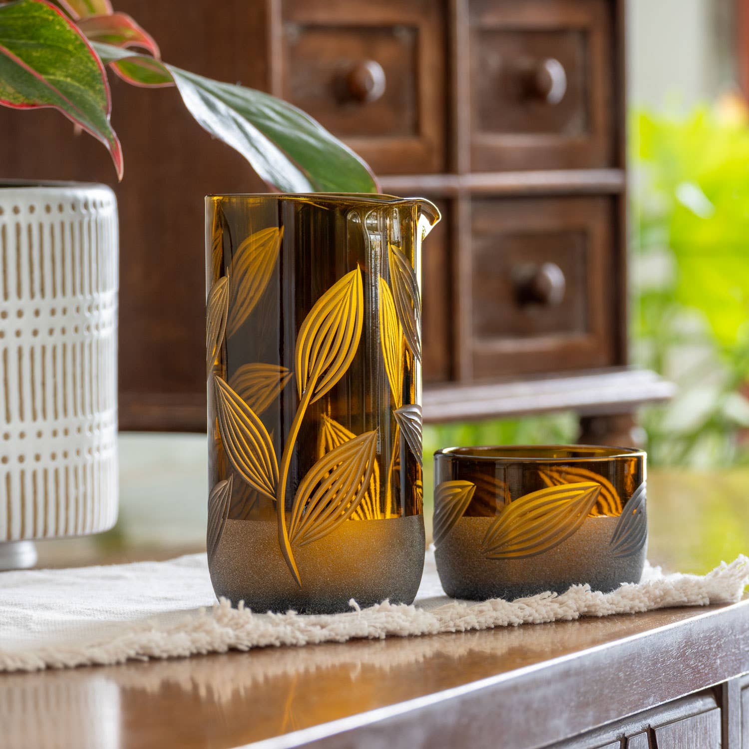 Rolf Glass – Jarro por atacado – Jarro de 13oz e Mini Sipper de 2” Twice Around Citrus Garden6