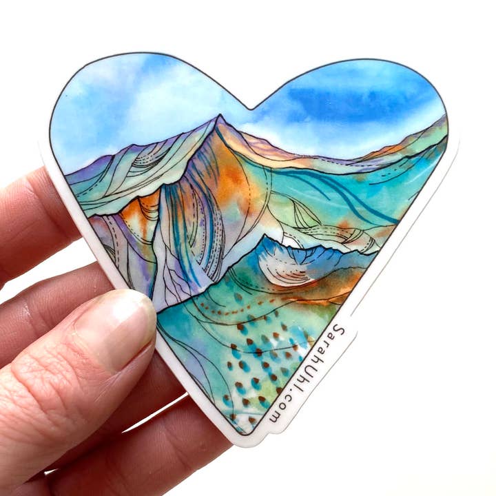 Autocollants Mountain Art : Heart Mountain pour la vente par Sarah Uhl