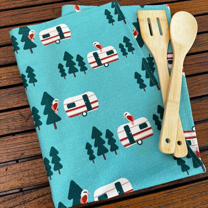 Weekend Camping Cotton Crepe Tea Towel for wholesale by Loopla
