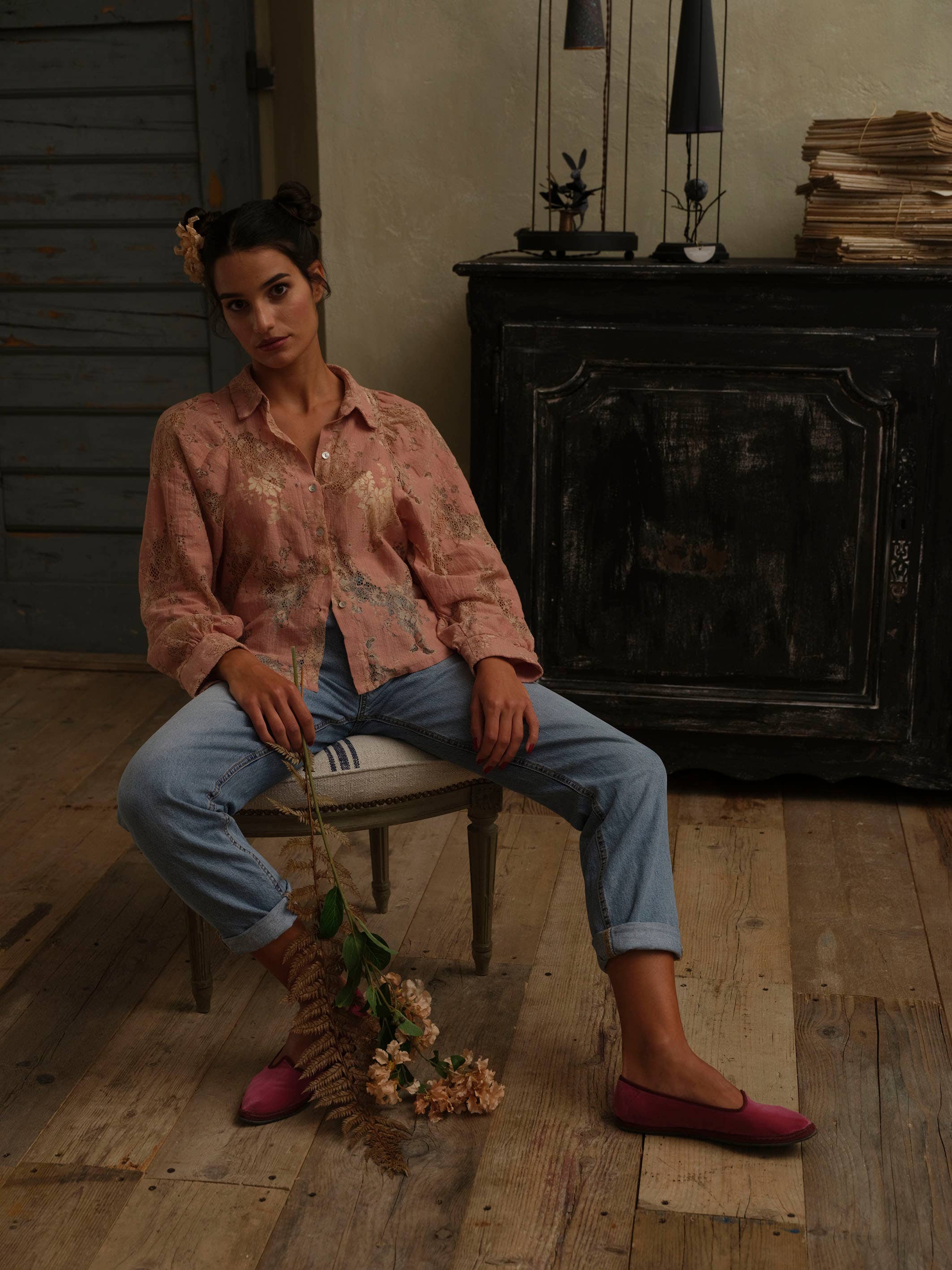 OPIFICIO DEI SOGNI by David Home srl - Wholesale Button Down Shirt - Women's - CHAMPAGNE — Lace shirt5