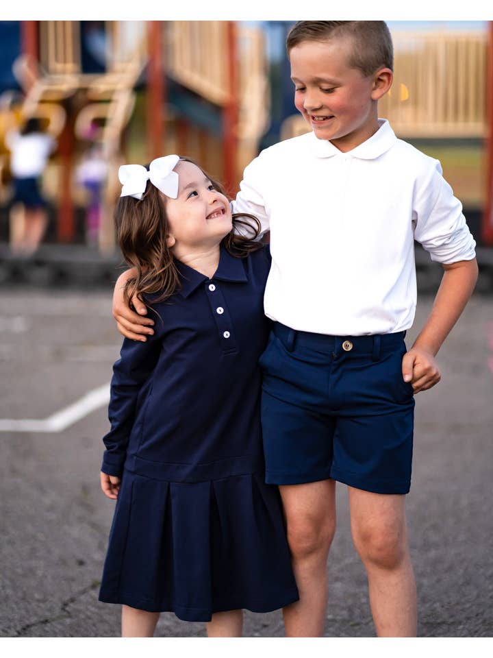 The Yellow Lamb - Vente Short – enfant - Short TYL Scholar à devant plat en bleu marine performance5