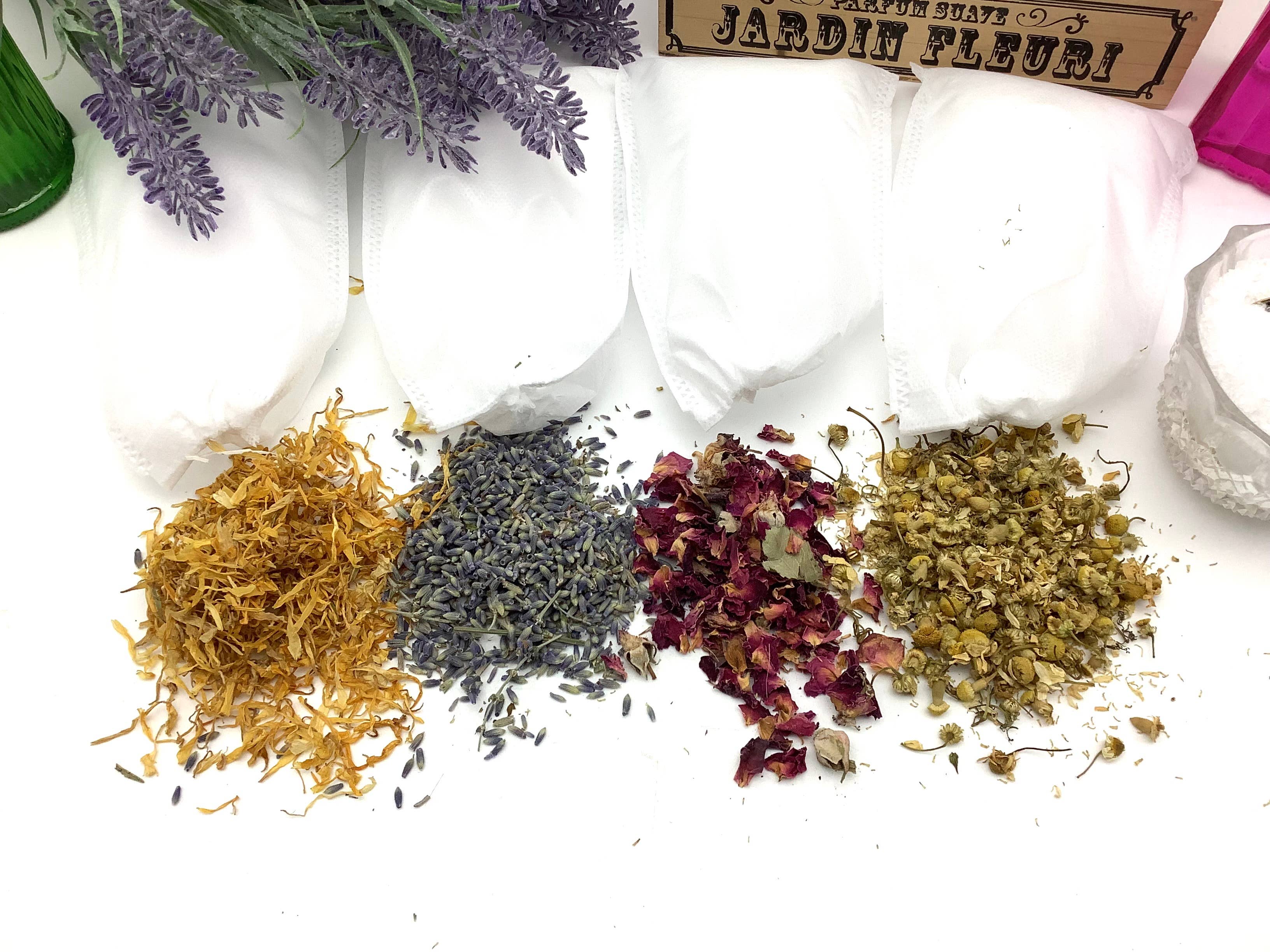 All Little Cute Things - Vente Lait de bain - Sachets de thé pour le bain, feuilles de menthe et sels marins pour spa3