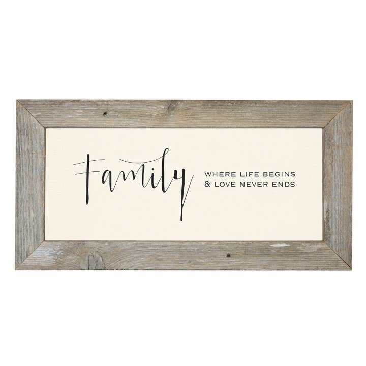 Family Where Life Begins - Rustic Frame for wholesale by Brayden and Brooks