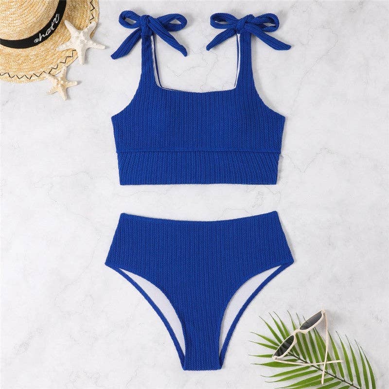 ShieldChic - Wholesale Two Piece Swimsuit - Women's - Two Piece High Waist Conservative Solid Color Swimsuit5