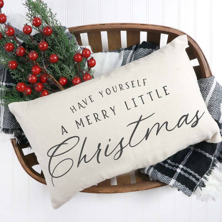 Merry Little Christmas #5 Pillow Cover 12x20 inch for wholesale by Cotton & Crate