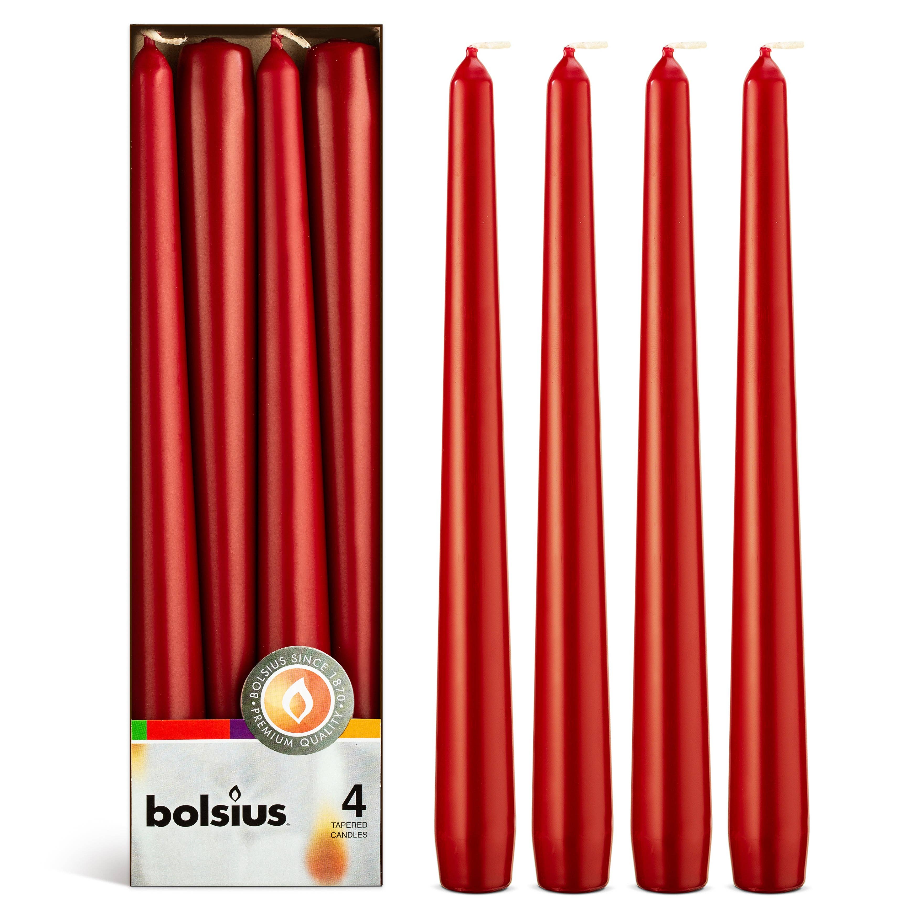 BOLSIUS - Wholesale Taps toelopende kaars/kandelaar - BOLSIUS hoge kegelkaarsen van 25 cm, set van 4 – decoratief, gekleurd, geurloos55