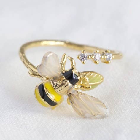 Bague ouverte Bumble Bee pour la vente par Lisa Angel