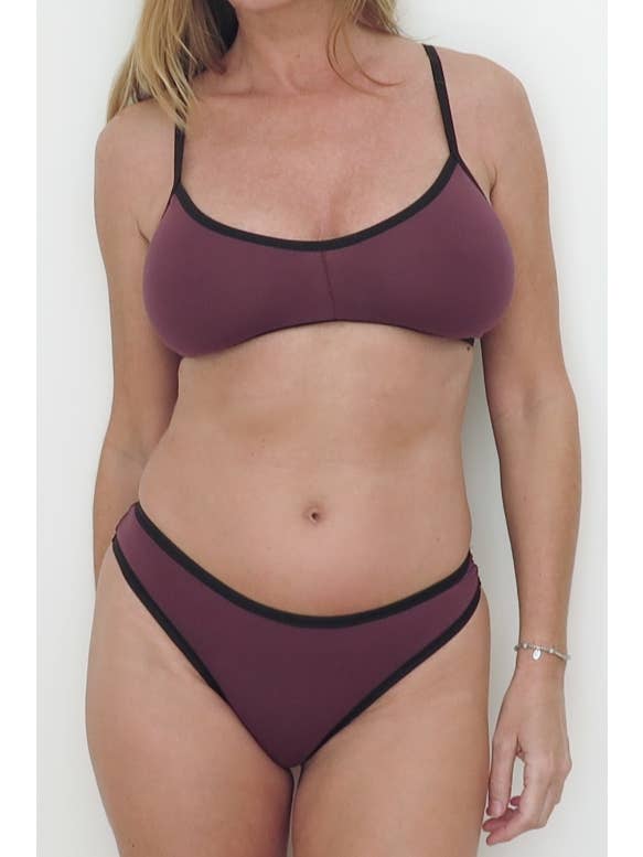 Ecoology - Wholesale Bralette - Women's - Lilac organic cotton bralette with black trim3