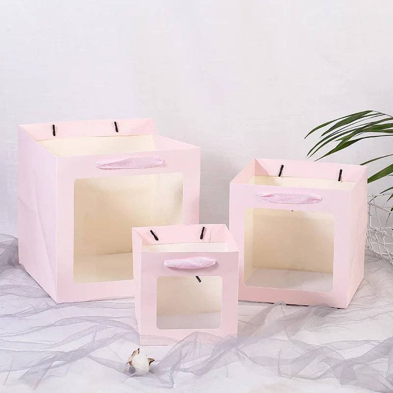 Elegant Design Supply - Wholesale Gift Bag - Cube Window Kraft Flower/Gift Bag5