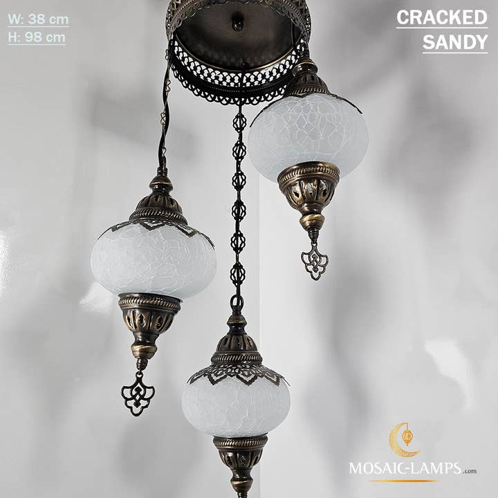 Mosaic Lamps - Wholesale Chandelier/Hanging Light - 3-Globe Ottoman Spiral Chandelier, Moroccan Turkish Style5