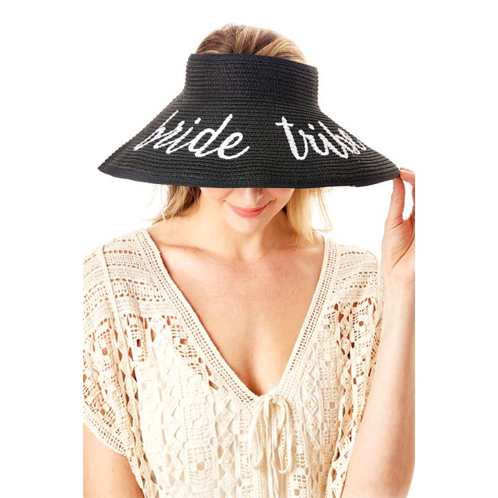 Bride Tribe Roll Up Paper Summer Visor Hat and other Purchase Wholesale bride hat. Free Returns & Net 60 Terms on Faire trending on Faire.