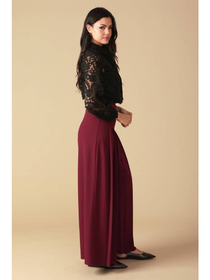 Black A lace top featuring shirt - IT13324 for wholesale on Faire4