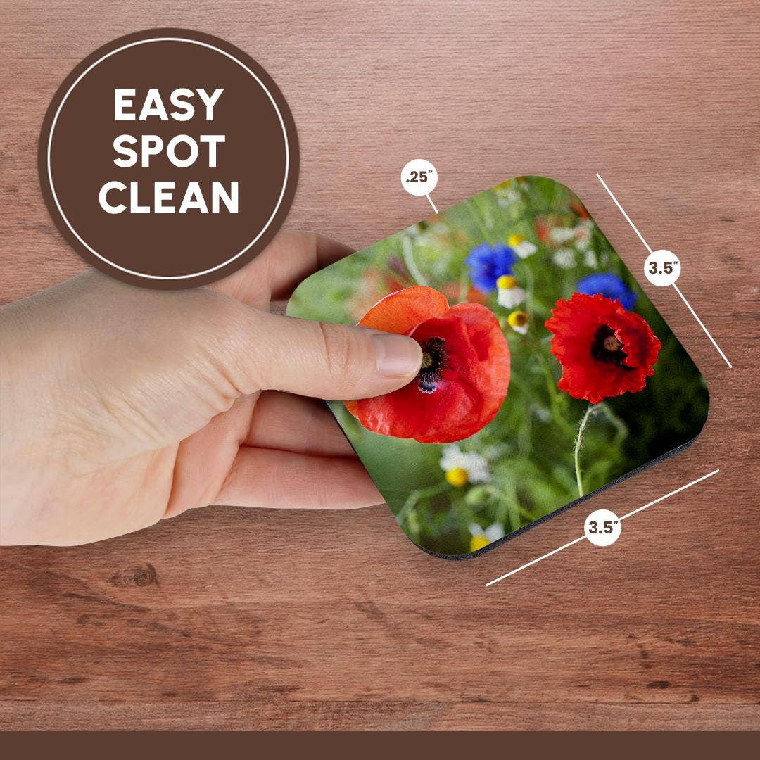 3dRose - Wholesale Coasters - 3dRose, Image of Poppy Flower Close Up, Coaster13