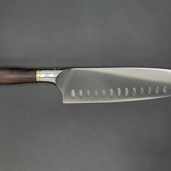 Swartzia Hardwood Handle - 8 Inch Santoku Knife for wholesale by Craftstone Knives