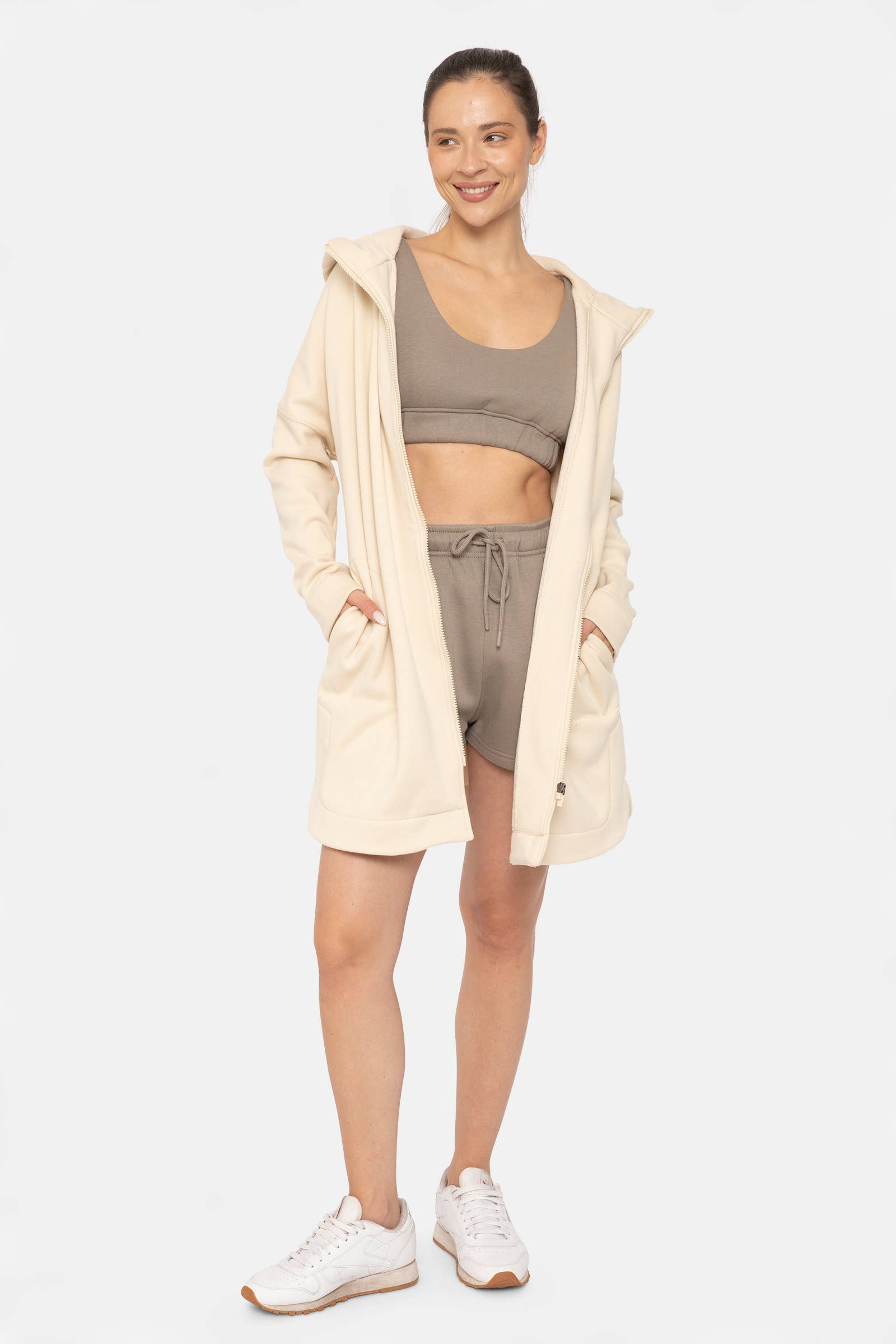 Mono B - Wholesale Jacket - Women's - Longline Zip-Up Jacket with Hood8