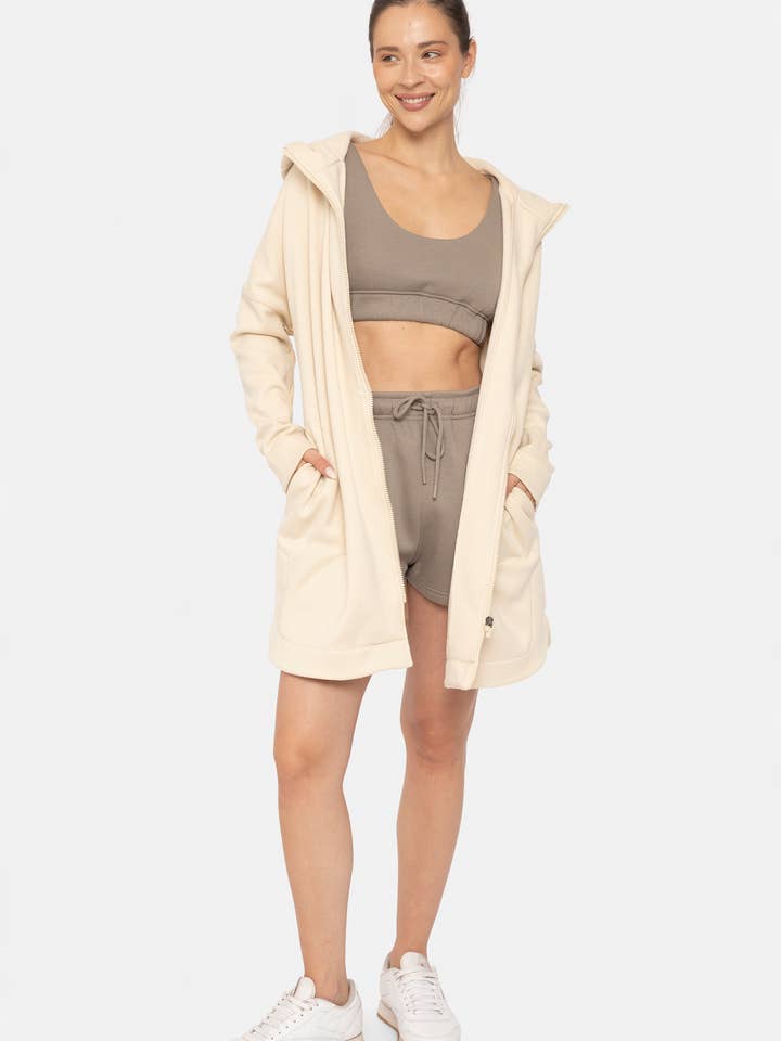 Mono B - Wholesale Jacket - Women's - Longline Zip-Up Jacket with Hood8