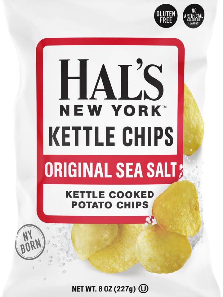 Hal's New Yorkse aardappelchips 8 oz ZEEZOUT (X-GROTE ZAK) voor wholesale door Hal's New York