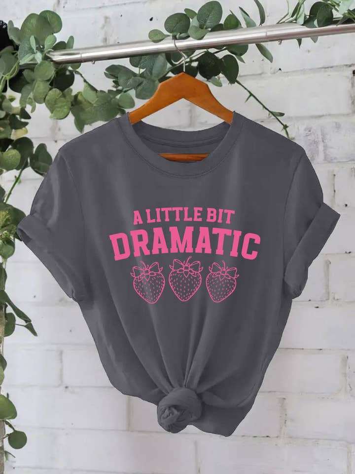 HIDDENBRAND - Wholesale T-Shirt - Women's - A LITTLE BIT DRAMATIC Versatile strawberry Graphic t-shirt2