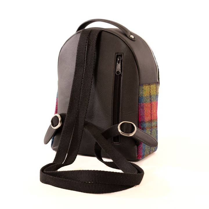 maccessori - Wholesale Backpack - Women's - Harris Tweed Backpack Blue Pink Check
