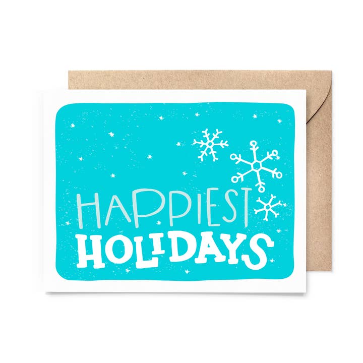 Happiest Holiday Card for wholesale by Pinwheel Print Shop
